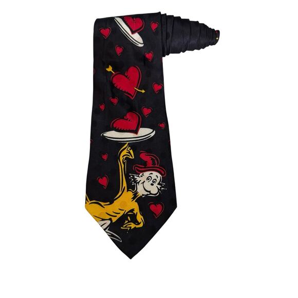 Dr Seuss Green Eggs And Ham Sam I Am Hearts Valentine Novelty Cartoon Necktie - Picture 1 of 9